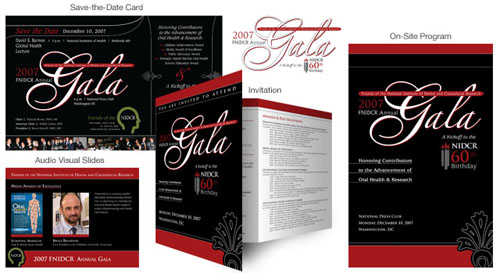 FNIDCR 2008 Gala logo and marketing materials